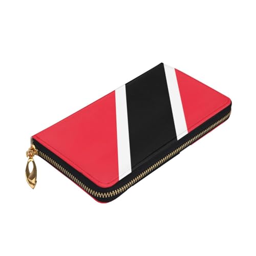 Leather Wallet - Stylish and Durable Wallet for Women with Multiple Compartments and Zipper Design Flag of Trinidad and Tobago Picture3