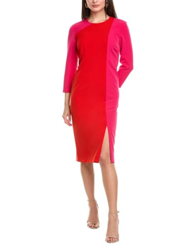 Anne Klein Women's 3q SLV Fitted Color Blocked Dress