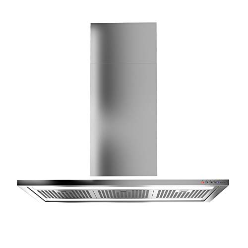 Futuro Futuro Island-Mount Range Hood 36" 940-Cfm | Streamline | Stainless Steel Vent Hood | Modern Italian Exhaust Hood | Energy-Efficient Led, Ultra-Quiet W/Blower #TOP1