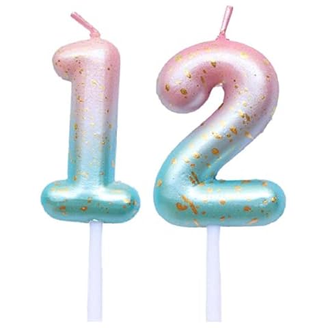 SNOWZAN - Velas con número degradado para cumpleaños Cover