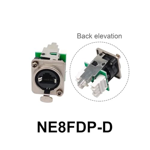 Conector RJ45 montaje en panel NE8FDP conector de red 8P8C chasis tipo D 2