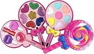 مجموعة صندوق مكياج للأطفال من Next Store، ألعاب تلبيس المصاصات ومستحضرات التجميل للبنات، لعبة بلاستيك آمنة للتجميل ولعب التظاهر والمكياج.