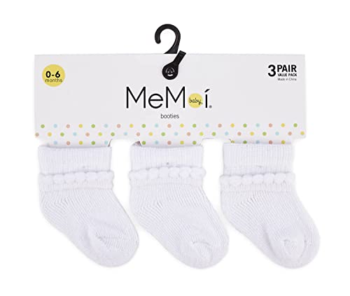 MeMoi Baby Bootie Cotton Blend Socks 3 Pack3