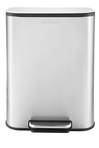 Caneca de basura rectangular acero inoxidable 50 litros