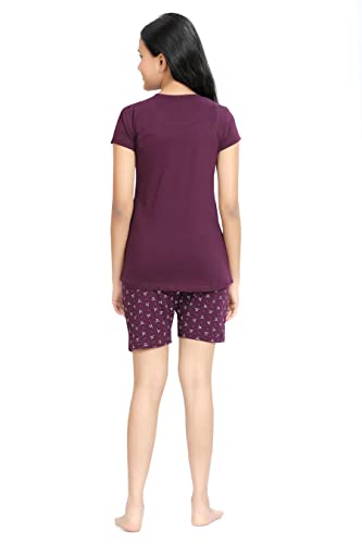 Image of Kids Night Suit for Girls - Cotton Set of Pyjama & T-Shirt Sleepwear - Lightweight & Comfortable Night Wear for Kids