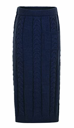 Image of CHARTOU Women's Winter Chunky Cable Knit Long Skirt 2 Piece Outfit Sweater Sets