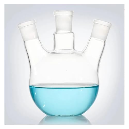 Flacon à fond plat trois cols incliné 500ml en verre borosilicaté
