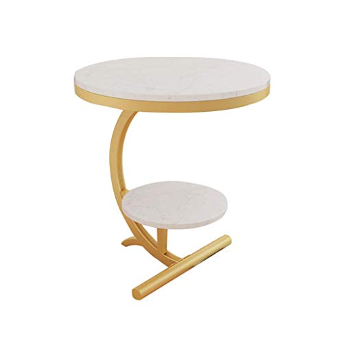 Simple Side Table/Wrought Iron Coffee Table, Double Marble Tabletop, M Simple Side Table/Wrought Iron Coffee Table, Double Marble Tabletop, M