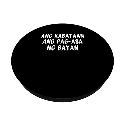 Kabataan Ang Pag-Asa ng Bayan - Pinoy Filipino Youth Is Hope PopSockets Swappable PopGrip, Black - Image 2