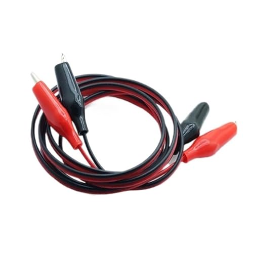 Clip Test Leads 2 Wires 4 Clips Jumper Red Black Crocodile for Battery Electronics DIY Circuit