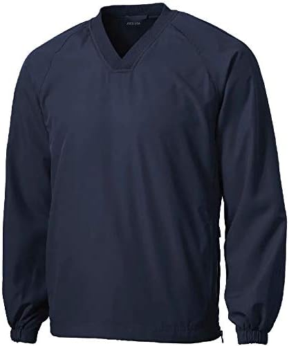 Joe's USA - Men's Athletic All Sport V-Neck Raglan Wind Shirts in XL Navy