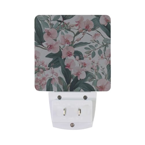 Luz nocturna led con sensor de luz rosa orquídea miniatura 6