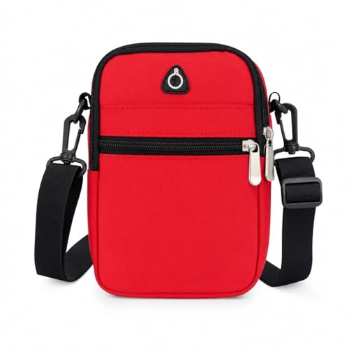 Bolsa Tiracolo Com 4 Compartimentos (Vermelha)