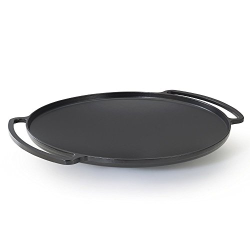 Essenso Enameled Cast Iron Pizza Pan 14 Inch Baking Pan Stir Fry Pan