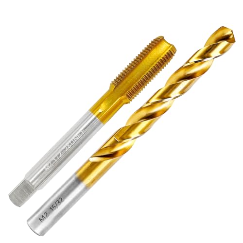 RURITKIT 1/2"-28 UNEF Tap and 15/32" Drill Bit Kit, M2 HSS Drill and Tap Set, Combination of Drill and Tap Kit for Metal