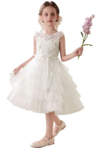 Tulle Flower Girl Dresses for Wedding Flower Appliques First Communion Dresses for Girls A Line Pageant Party Dress