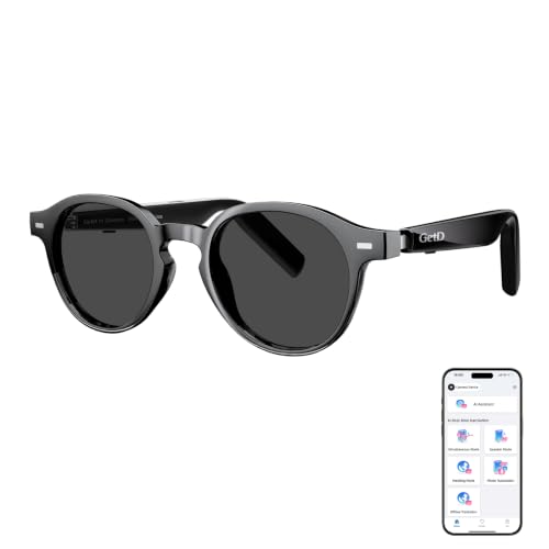 GetD 2026 New AI Glasses for Men & Women, Smart Sunglasses Powered by ChatGPT with 145-Language Translation, Bluetooth Sunglasses, 11H Music/9H Call, UV400 Polarized Lenses for Travel & Daily Use