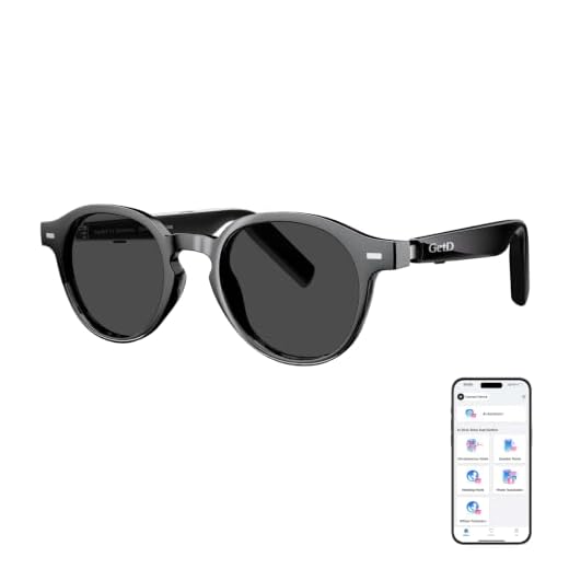 GetD AI Smart Sunglasses, Real-Time Translation, Bluetooth Open Ear Audio | For Business Meetings Travel & Daily Use, Languages Translation, ChatGPT,IPX4 Waterproof, Bluetooth 5.4, 11H Playtime