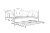 DHP Bombay Metal Twin Size Daybed Frame with Included Twin Size Trundle - White