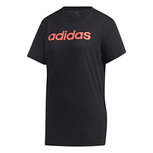 adidas W E Lin L T T-Shirt, Femme, Noir/Rossen, XS