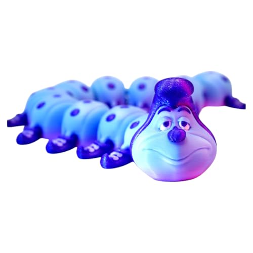 Articulated Caterpillar Desk Figurine – Unique Collectible Shelf Decor – Conversation Starter – 3D Printed in Canada