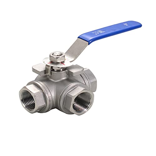 Válvula de bola de acero inoxidable DN15 de 3 vías para tubería BSP 3