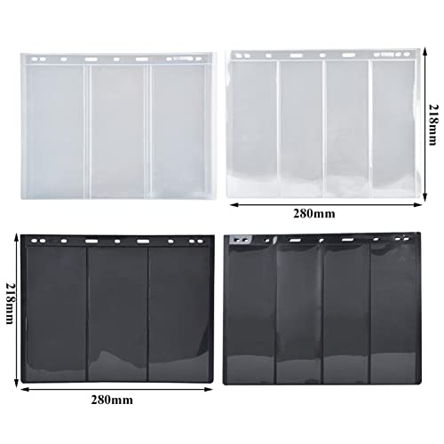 10 Stück Banknoten Hüllen, 9-Loch-Stempelalbum Seite Bill Money Storage Collection Book(Transparente 3-Linien)