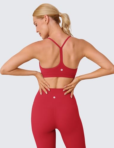 Image of BAYDI Clouduxi Y Back Sports Bra for Women - Padded Racerback Spaghetti Strap Low Impact Workout Yoga Bra, A-C Cups