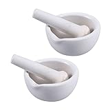 ULTECHNOVO Grinder Hand Tools 2 sets Natural Supplies Pot for Experiment Masher Kit Crushing Stone Tool Ceramic Press Porcelain Mashers Medicine Crusher With Mincer Pestle Bowl Bowls Garlic Hand Tools