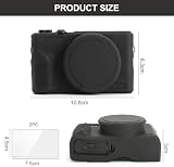 WOKICOR Etui ochronne do aparatu Canon G7X Mark III, czarne, miękkie, silikonowe etui na aparat fotograficzny G7X Mark III, ze zdejmowaną osłoną obiektywu, odporne na zarysowania, smukłe dopasowanie