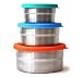 Produktbild ECOlunchbox Blue Water Bento | Seal Cup Trio, Runddosen Set aus Edelstahl mit Silikondeckel | Lunchbox | Brotdose | Bento Box