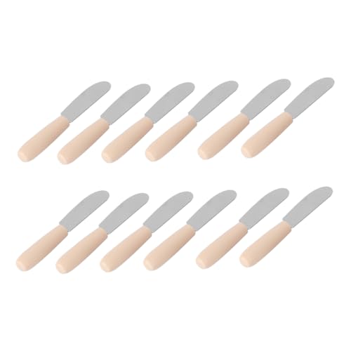 ROMISBABA 10 Pièces Lot de Couteaux Beurre Inox avec Manche Plastique Ergonomique Épandeurs Beurre Solides et pour Pâtisserie et Cuisine