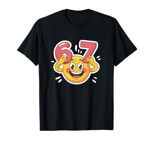 Six Seven 6 7 Emoticon Meme Design T-Shirt