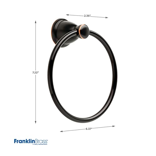 Franklin Brass Kinla (1-Pack) Hand Towel Holder Oil Rubbed Bronze Towel Racks for Bathroom Wall Round Towel Ring Holder for Bath Towel Hanger for Kitchen, Bathroom Accessories KIN46-ORB-1