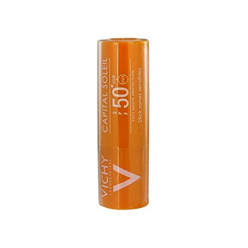 Vichy, Capital Soleil Invisible Stick SPF50+, Pour les Zones Sensibles, Convient au Visage et au Corps, Haute Protection contre les Rayons UVA et UVB, 9 g