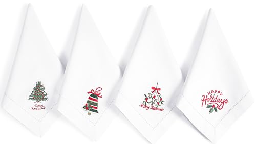 Bedding Craft Weihnachtliche Stoffservietten, 12 Stück, 45,7 x 45,7...