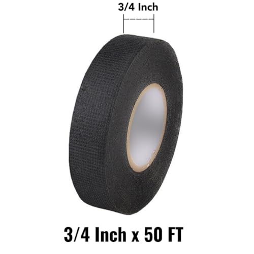 Image of High Temp Harness Tape 3 /4 inch x 50 FT, 5 Rolls - Heat Proof Tape for Automotive Wire, Self-Adhesive Cloth Electrical Insulation Tape