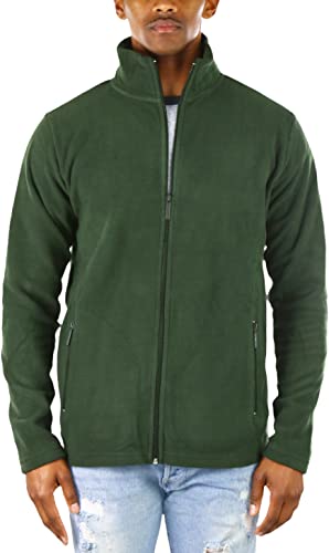 Image of ToBeInStyle Men's Zip Up Long Sleeve High Collar Polar Fleece Jacket