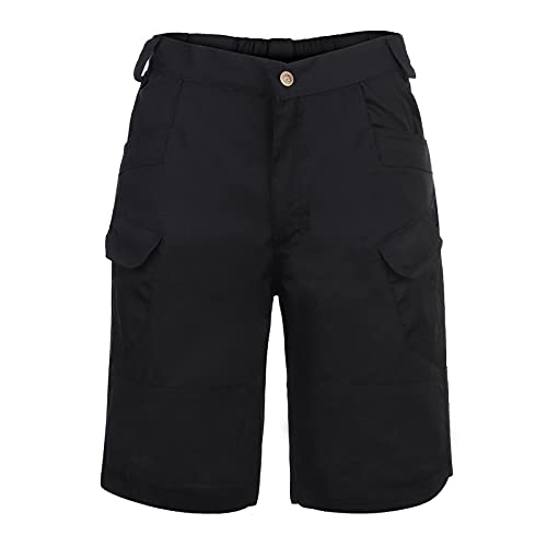 Shorts cargo de twill para hombre, negros miniatura 2