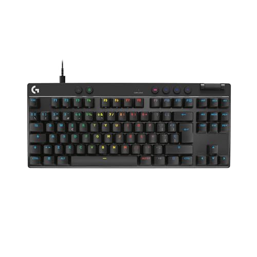 Logitech G Pro X TKL Rapid, Teclado para Gaming con Cable sin Teclado numérico con interruptores analógicos magnéticos, Modo de Disparo rápido, RGB, accionamiento Ajustable, US INTL   Negro