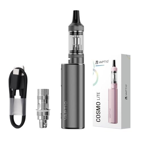 VAPTIO Cosmo Lite Kit 25W E-cigs Kit Cigarette électronique 1150mAh Batterie Vape Pen avec 2.0ml Cosmo Tank 1.0ohm, Sans E Liquide Sans Nicotine (noir)