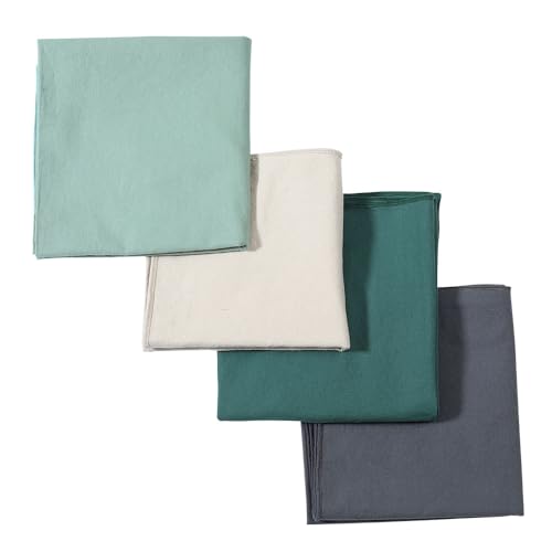 Image of CottCare Unisex Baby 100% Cotton Flannel Receiving Blankets 30x30 Inches (Pack of 4), One Size,Atrovirens/Green/Apricot White/Grey, NRB30X4