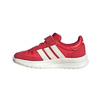 adidas Run 70s 2.0 Elastic Lace & Strap Sneaker, Better Scarlet/White/Pure Ruby, 2 US Unisex Little Kid