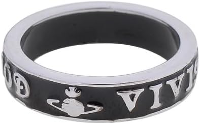 ZHAOZHAO Colorful Enamel Letter Ring of Saturn for Women - Colorful Alloy Saturn Rings