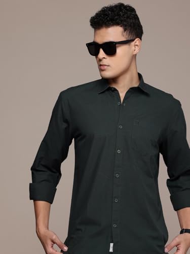 Image of Men's Cotton Linen Solid Shirt | Slim Fit Full Sleeve Casual Shirt | Lightweight | Breaethable | Stylish