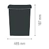 Brabantia 2.6 Gal Built-in Cupboard Trash Can (Black) Mounted Hidden Compact Storage for Kitchen (Min Space H10.63xW9.06xD13.39)