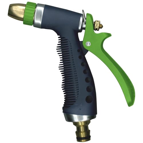 Image of Draper 3 Pattern Hose Pipe Spray Gun | Aluminium Garden hose nozzle | Watering Tool | Brass Fitting | Universal Connector | 25296