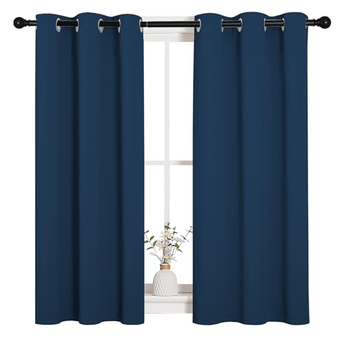 Image of NICETOWN Bedroom Curtain Panels Blackout Draperies, Thermal Insulated Solid Grommet Blackout Curtains /Drapes (Moroccan Blue, 1 Pair, 34 by 45-inch)