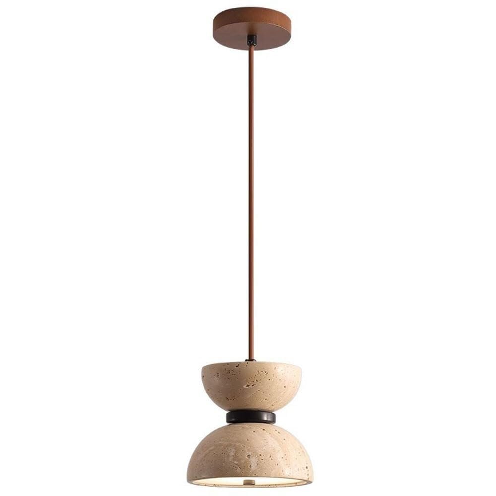 TONFON Home Decoration Wabi Sabi Chandelier Vintage Farmhouse Pendant Light Yellow Travertine Restaurant Hanging Lamp for Kitchen Island Living Room Bedroom Bedside Dining Room Hallway