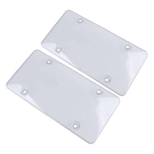 Eastar - 2 Protectores para matrícula de Coche (2 Unidades), Transparente y Ahumado
